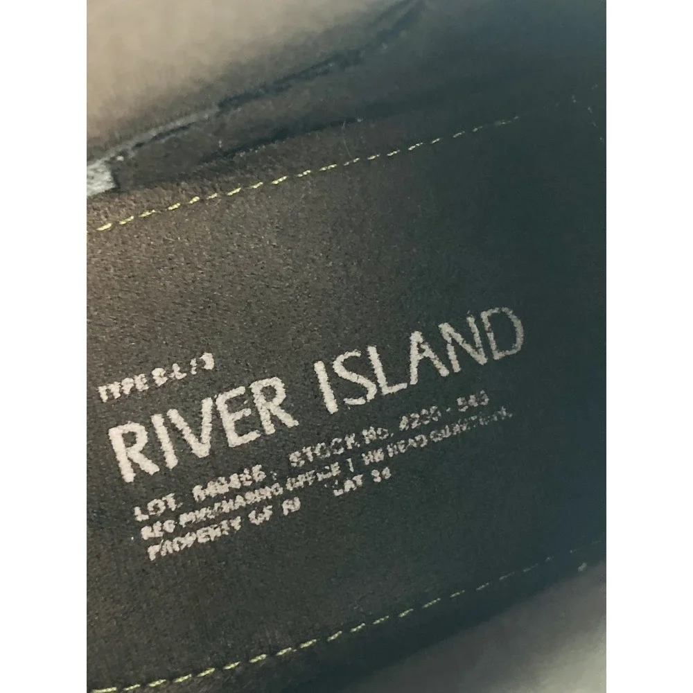 River Island Mens 8.5 Brown Leather Pull On Chelsea Ankle Boots Casual